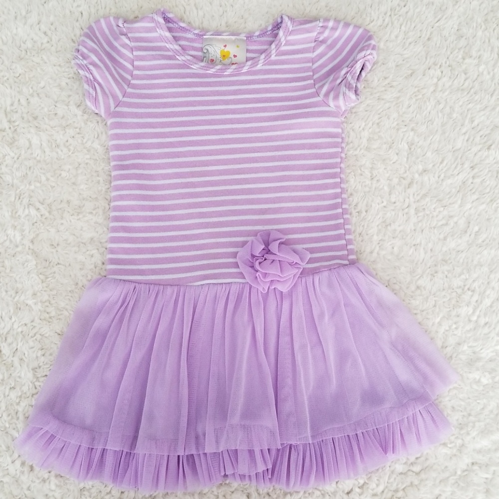 Cute Striped Lavender Dress